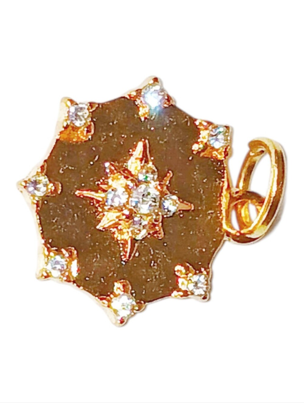 Gold Caribiner Pendant Necklace Star Stud Earrings Mod 60s Astro Core Y2k Core - Picture 11 of 16